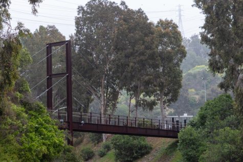 The walking bridge that connects the Rio Hondo College Campus and Student Parking Lot A.