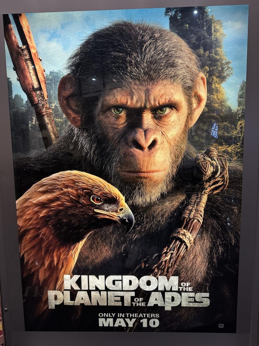 Offical movie poster for Kingdom of the Planet of the Apes that was released on May 10th.